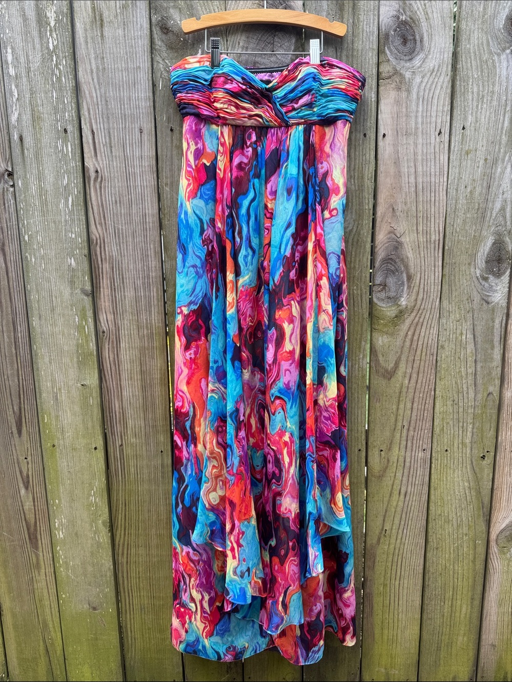 Laundry by Shelli Segal 100% Silk Colorful Psychedelic Print Maxi Dress - Size 2